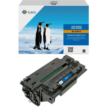 Картридж лазерный G&G GG-Q7551X черный (13000стр.) для HP LJ P3005/M3027 MFP/M3027x MFP/M3035xs MFP, фото 