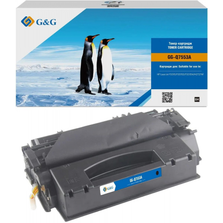Картридж лазерный G&G GG-Q7553A черный (3000стр.) для HP LJ P2010/P2014/P2015/M2727nf MFP/M2727nfs MFP, фото 