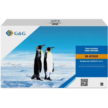 Картридж лазерный G&G GG-Q7553X черный (7000стр.) для HP LJ P2010/P2014/P2015/M2727nf MFP, фото 