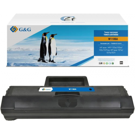 Картридж лазерный G&G GG-W1106A черный (1000стр.) для HP Laser 107a/107r/107w/135a MFP/135r MFP/135w MFP/137fnw MFP, фото 