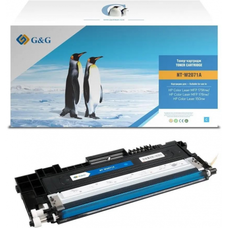 Картридж лазерный G&G GG-W2071A голубой (700стр.) для HP Color Laser MFP 179fnw/178nw/150nw, фото 