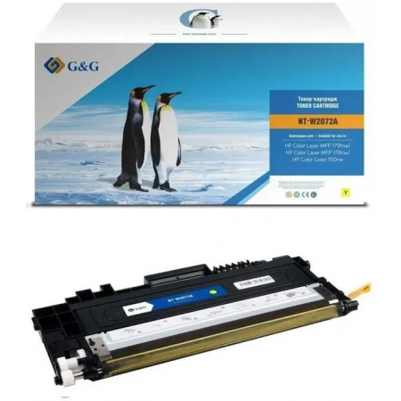 Картридж лазерный G&G GG-W2072A желтый (700стр.) для HP Color Laser MFP 179fnw/178nw/150nw, фото 