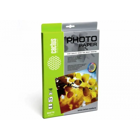 Фотобумага Cactus CS-MA4140100 A4/140г/м2/100л. матовая для струйной печати, фото 