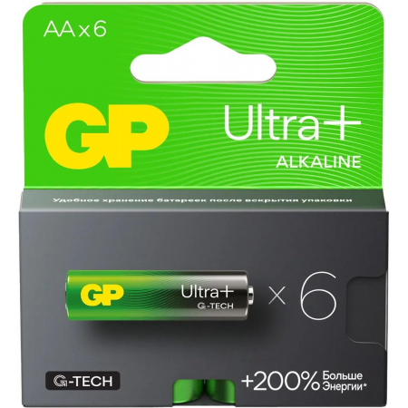 Батарея GP Ultra Plus Alkaline 15AUPA21-2CRB6 AA (6шт) блистер, фото 