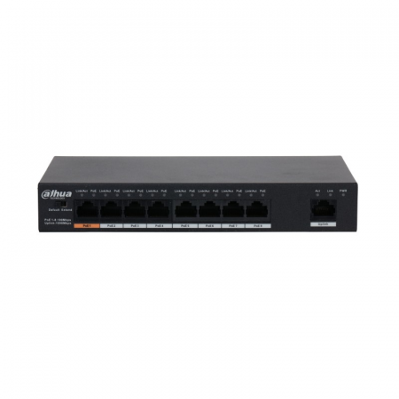 8-портовый неуправляемый коммутатор Dahua с РоЕ (DH-PFS3009-8ET1GT-96), фото 