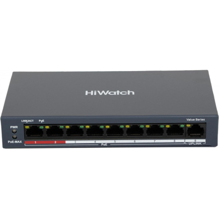 Коммутатор Hikvision HiWatch DS-S908P(B), фото 