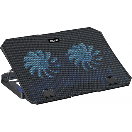 Подставка для ноутбука Buro BU-LCP150-B213 15335x265x22мм 74.35дБ 1xUSB 2x 140ммFAN 480г металлическая сетка/пластик черный, фото 