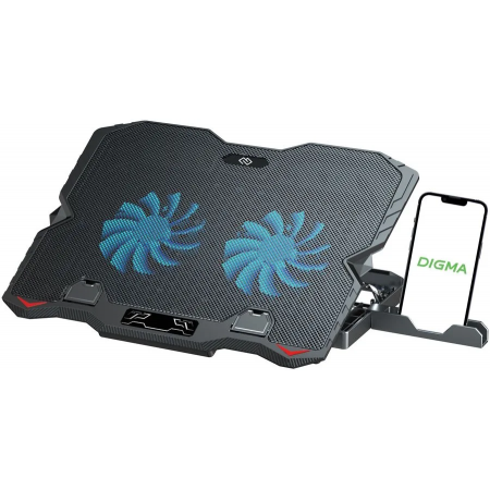 Подставка для ноутбука Digma D-NCP150-2 15.6360x260x27мм 38дБ 2xUSB 2x 120ммFAN 650г металл/пластик черный, фото 
