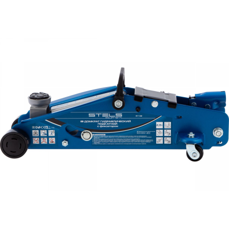 Домкрат STELS 51132  гидравлический подкатной с фиксатором 2.5 т safety pin 140-385мм в кейсе, фото , изображение 4