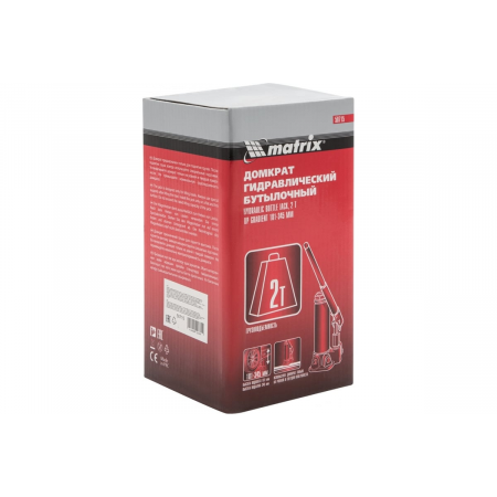 Домкрат MATRIX 50715  бутылочный 2т h подъема 181–345мм, фото , изображение 22