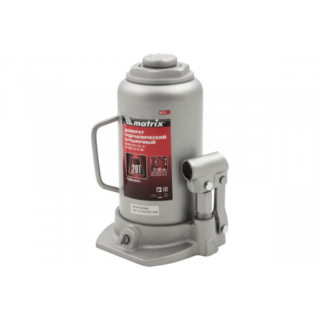 Домкрат MATRIX 50731  бутылочный 20т h подъема 242–452мм, фото , изображение 22