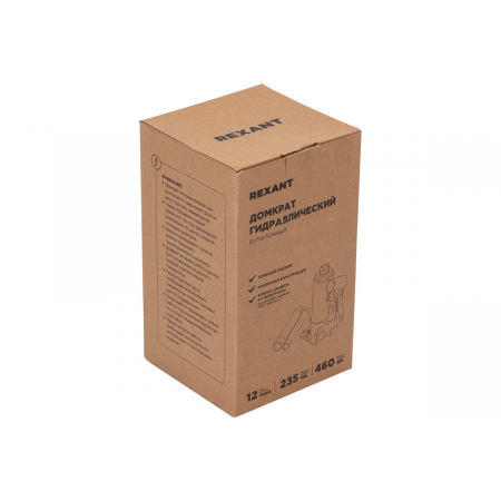 Домкрат гидравлический бутылочный 12т REXANT, фото , изображение 14