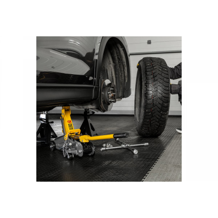 Домкрат гидравлический подкатной с фиксатором, 2 т, 130-330 мм// Denzel, фото , изображение 12