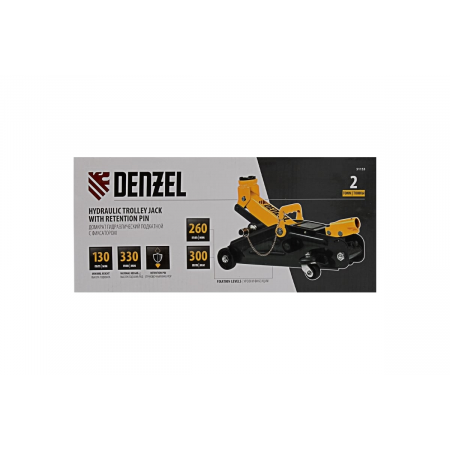 Домкрат гидравлический подкатной с фиксатором, 2 т, 130-330 мм// Denzel, фото , изображение 22