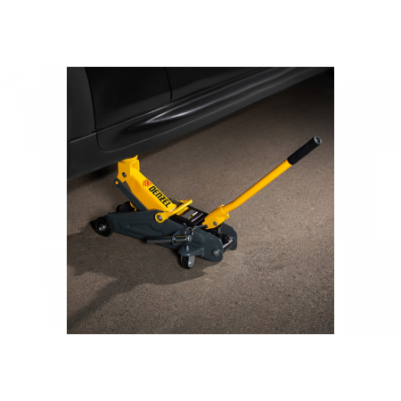 Домкрат гидравлический подкатной с фиксатором, 2 т, 130-330 мм// Denzel, фото , изображение 8