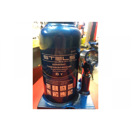 Домкрат гидравлический бутылочный телескопический, 6 т, h подъема 170–420 мм// Stels, фото , изображение 23