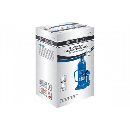 Домкрат гидравлический бутылочный, 16 т, h подъема 227–457 мм// Stels, фото , изображение 17