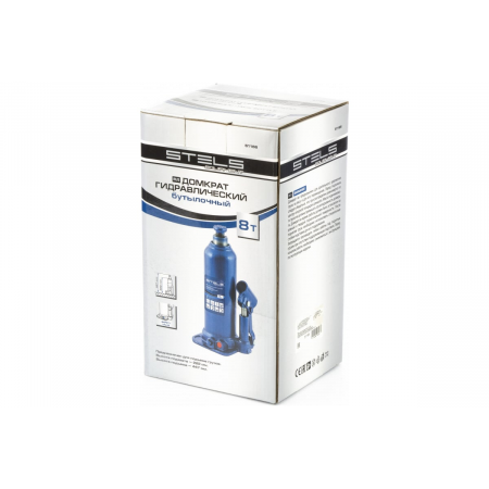 Домкрат гидравлический бутылочный, 8 т, h подъема 222-447 мм// Stels, фото , изображение 4