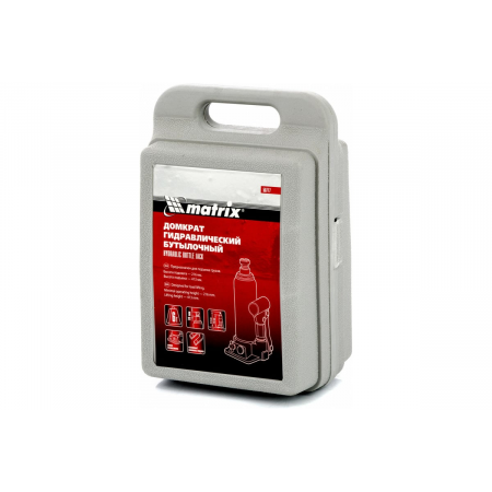 Домкрат гидравлический бутылочный MATRIX, 6 т, h подъема 216–413 мм 50777, фото , изображение 13