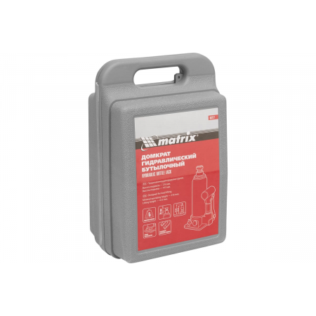 Домкрат гидравлический бутылочный MATRIX, 6 т, h подъема 216–413 мм 50777, фото , изображение 20