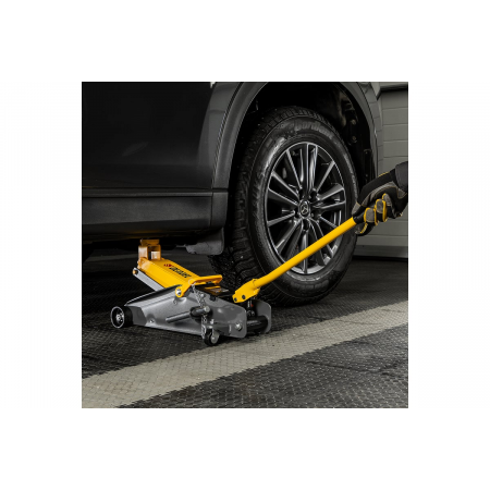 Домкрат гидравлический подкатной с фиксатором, 2,8 т, 135-385 мм, в кейсе// Denzel, фото , изображение 8