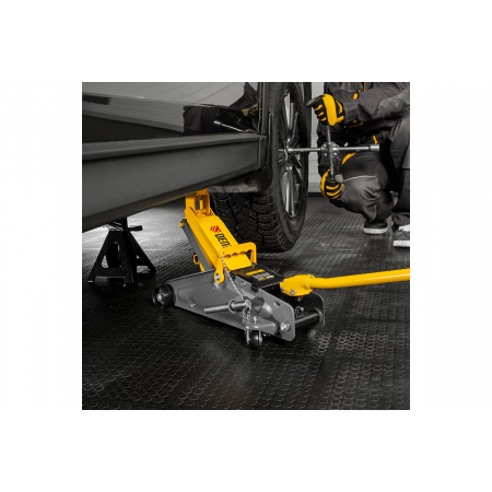 Домкрат гидравлический подкатной с фиксатором, 2,8 т, 135-385 мм, в кейсе// Denzel, фото , изображение 9