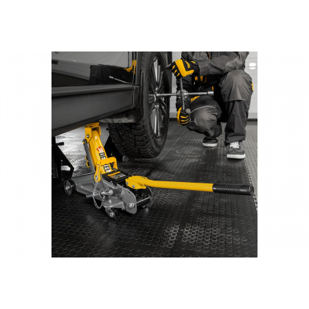 Домкрат гидравлический подкатной с фиксатором, 2 т, 130-330 мм, в кейсе// Denzel, фото , изображение 7