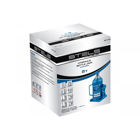 Домкрат гидравлический бутылочный телескопический, 8 т, h подъема 170–430 мм// Stels, фото , изображение 7