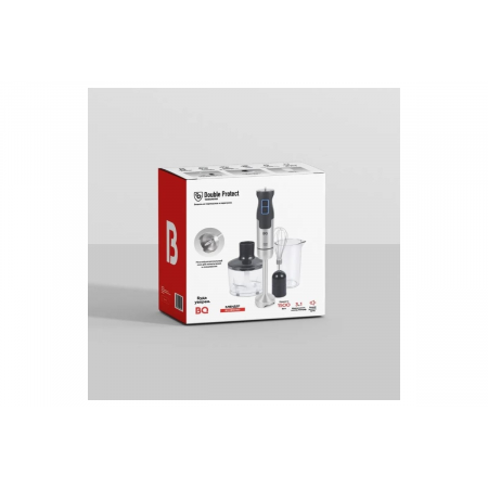 Ручной блендер 3 в 1 BQ HB1234SS Black-Steel. Измельчитель, миксер, блендер, Мощность 1500 Вт, Режим ТУРБО, 8 скоростных режимов с плавной регулировкой, Скорость вращения до 15000 об/мин, Double Protect технология: защита от перегрузки и перегрева, Насадк, фото , изображение 10