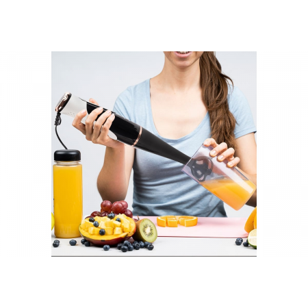 Блендер погружной Endever Sigma-83, цвет черный/белый, мощность 1000Вт,  нож из нержавеющей стали, комплект аксессуаров, 8 шт/уп., фото , изображение 2