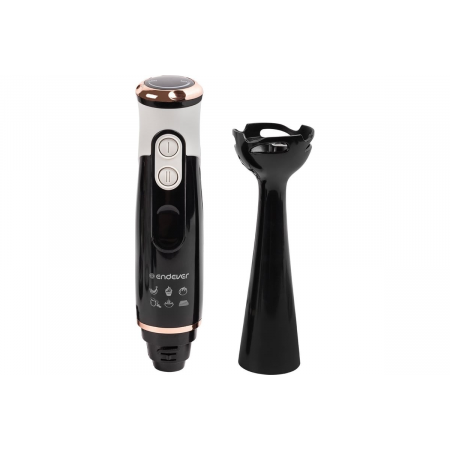 Блендер погружной Endever Sigma-83, цвет черный/белый, мощность 1000Вт,  нож из нержавеющей стали, комплект аксессуаров, 8 шт/уп., фото , изображение 4