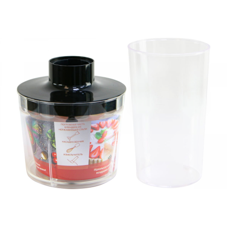 Блендер погружной WILLMARK WHB-1155BS(soft touch,стак.600мл.,венчик, нас.пюре,измельч, черный 1000W), фото , изображение 4