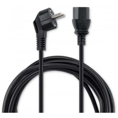 Кабель Buro BU-PCAB-5M-16A IEC C13 Евровилка угловой 5м, фото 