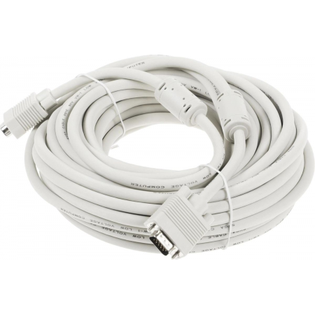 Кабель VGA DB15 (m)/DB15 (m) 15м феррит.кольца, фото 