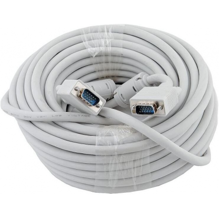 Кабель Gembird/Cablexpert CC-PPVGA-15m, Кабель VGA Premium ,15M/15M,15м, тройн. экран,феррит. кольца,пакет, фото 