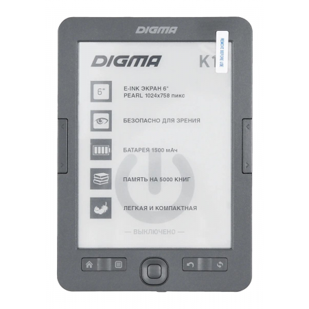 Электронная книга Digma K1, 6" Темно-серый, фото 