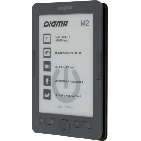 Электронная книга Digma M2, 6" Темно-серый (чехол), фото 