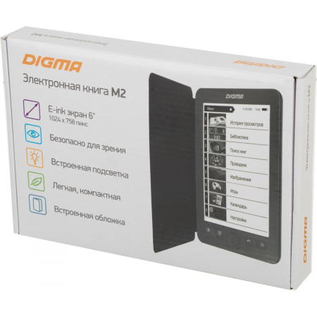 Электронная книга Digma M2, 6" Темно-серый (чехол), фото , изображение 14
