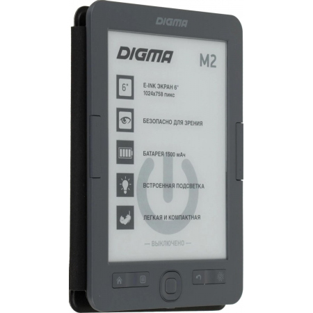Электронная книга Digma M2, 6" Темно-серый (чехол), фото , изображение 7