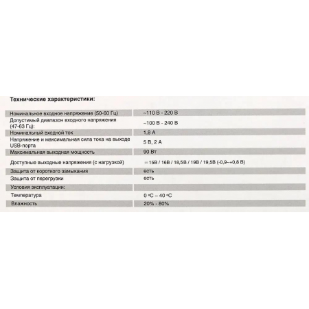 Блок питания Ippon S90U автоматический 90W 15V-19.5V 8-connectors 5A 1xUSB 2.1A от бытовой электросети LED индикатор, фото , изображение 8