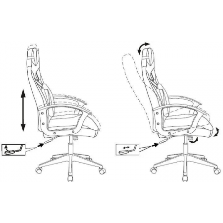 Кресло игровое Zombie DRIVER черный/белый искусственная кожа с подголов. крестовина пластик, фото , изображение 11