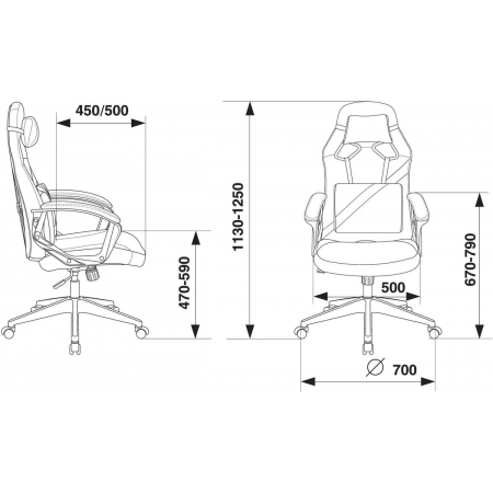 Кресло игровое Zombie DRIVER черный/белый искусственная кожа с подголов. крестовина пластик, фото , изображение 12