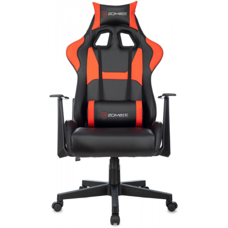 Кресло игровое Zombie Game Penta черный/красный эко.кожа с подголов. крестов. пластик, фото , изображение 2