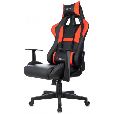 Кресло игровое Zombie Game Penta черный/красный эко.кожа с подголов. крестов. пластик, фото , изображение 3