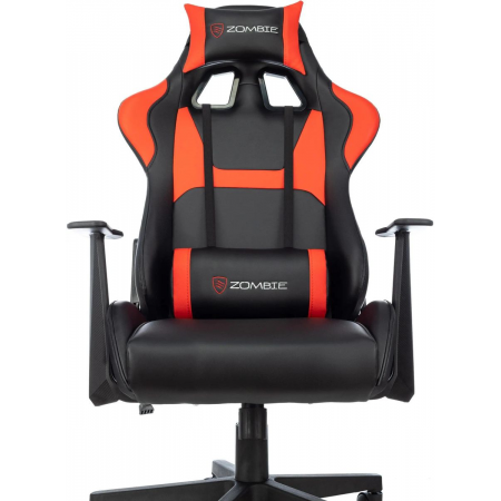 Кресло игровое Zombie Game Penta черный/красный эко.кожа с подголов. крестов. пластик, фото , изображение 9