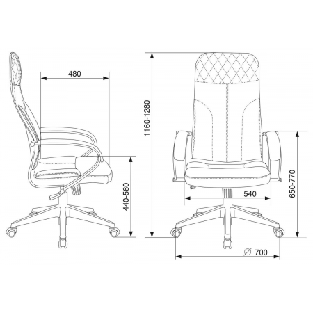 Кресло руководителя Бюрократ CH-608Fabric темно-серый Alfa 44 крестовина пластик, фото , изображение 7