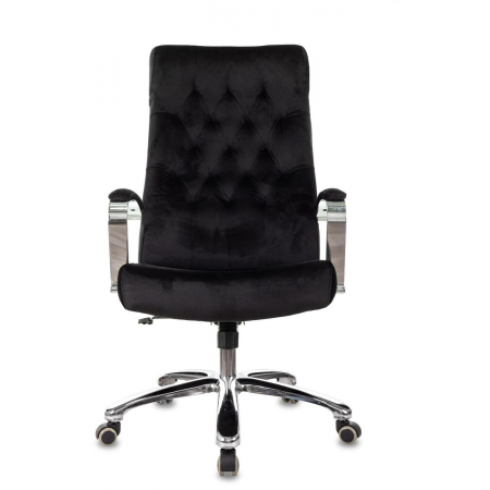 Кресло руководителя Бюрократ T-9928SL Fabric черный Italia Black крестов. металл хром, фото , изображение 2