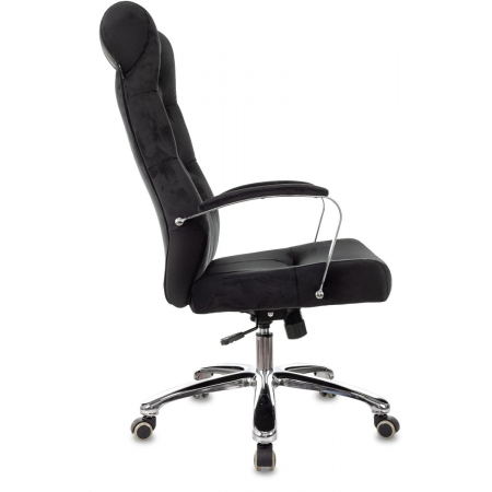 Кресло руководителя Бюрократ T-9928SL Fabric черный Italia Black крестов. металл хром, фото , изображение 3