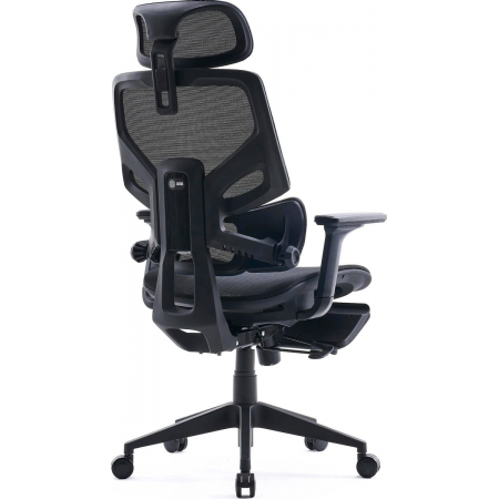 Кресло Cactus CS-CHR-MC01-BLBK синий сиденье черный сетка/ткань с подголов. крестов. пластик подст.для ног, фото , изображение 6