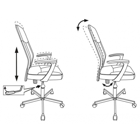 Кресло Бюрократ CH-605/BLACK черный искусственная кожа крестовина металл, фото , изображение 5